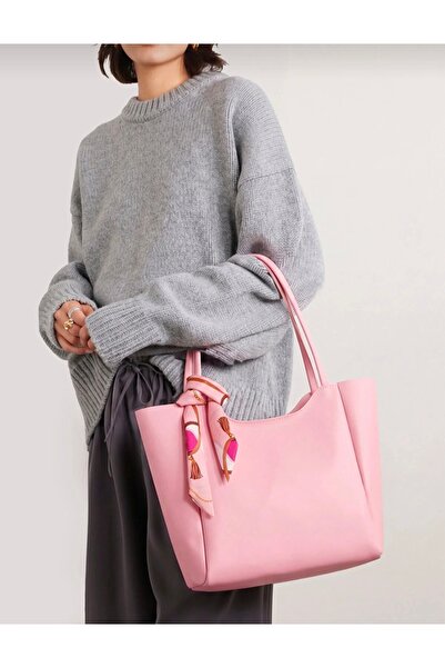 HH Kontes Kadın Fularlı Fermuarlı Shopper El ve Omuz Çantası
