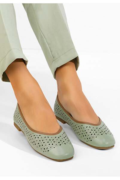 B T Shoes Balerini piele Verioma verzi