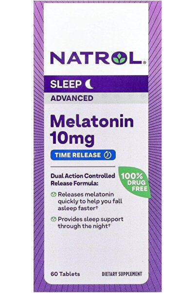 Natrol أقراص الميلاتونين المتقدمة للنوم، قوة قصوى 10 ملغ، 60 حبة (عبوة من 3)