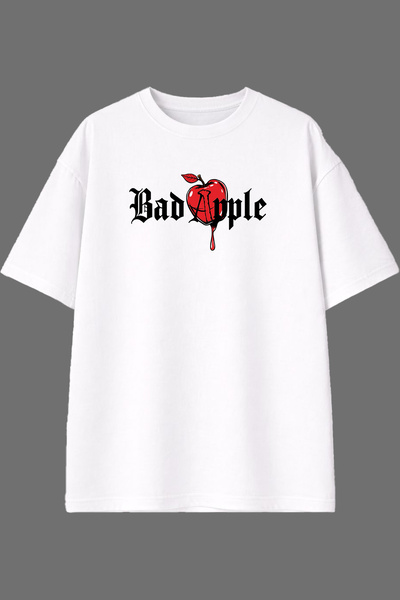 VSRN Bad Apple Design Pre-Printed White Oversize T-Shirt