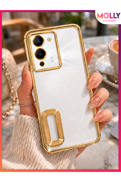 Molly İNFİNİX NOTE 12 G96 İçin Kenarları Metalik Gold Lens Koruyuculu Lou Laz...