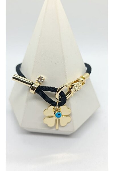 ndjewelry سوار الحظ القابل للتعديل من لاكي نوت - أسود
