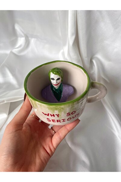 Nouis Handmade Ceramic Mug with Joker Figure