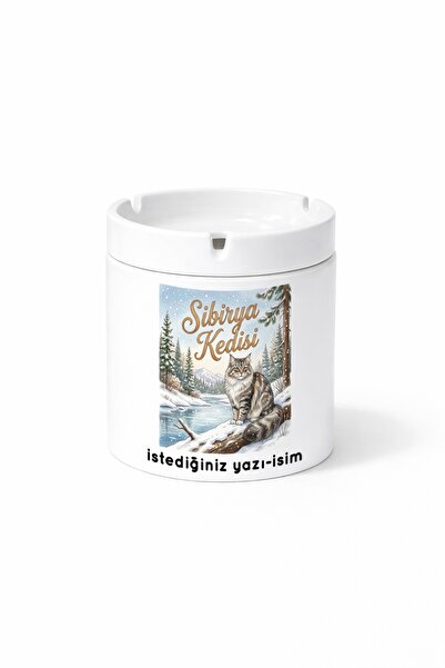 Kirbi Reklam Animal Siberian Cat Double Sided Printed Ash Tray Ashtray Gift
