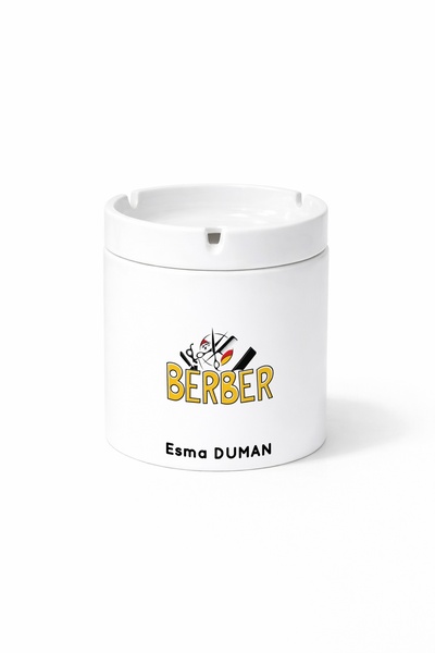 Kirbi Reklam Berber Meslek Kişiye Özel Çift Taraflı Baskılı Kül Tablası Küllü...