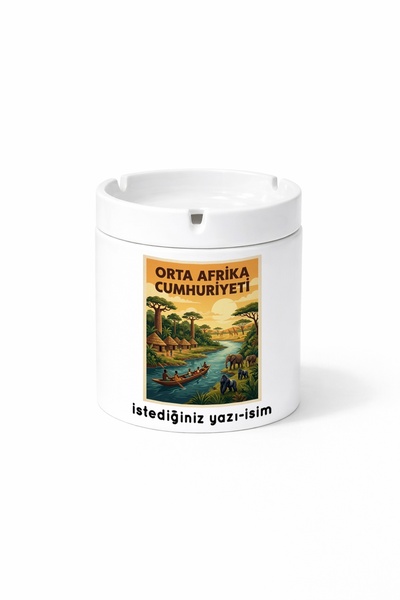 Kirbi Reklam Central African Republic-Yazisi-Olan-Bir-City Printed Ashtray As...