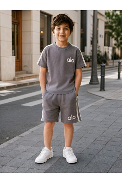 Nio Lua Boy's Striped Sports Shorts Set Summer Cotton Set