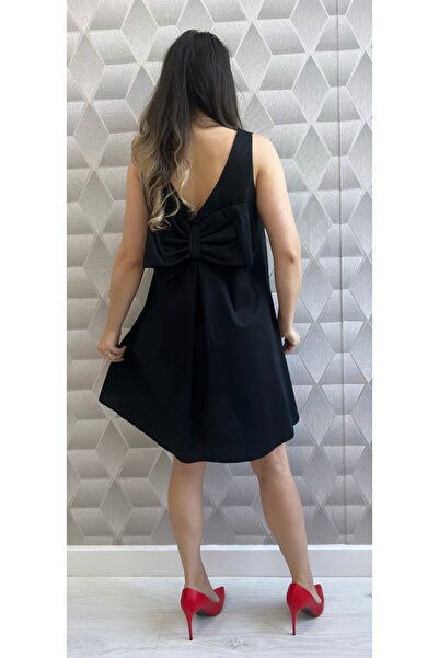 styleFlex Short Summer Dress With Pocketed and Oversized Bow on the Back, 100...