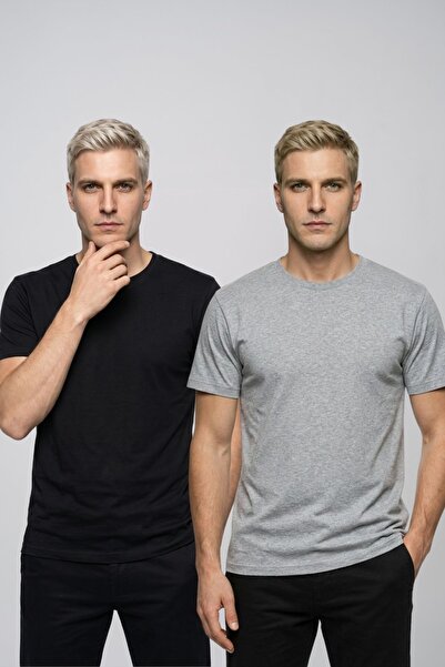 fevien Advantageous 2-Pack Crew Neck Short Sleeve Basic T-Shirt Casual Sports...