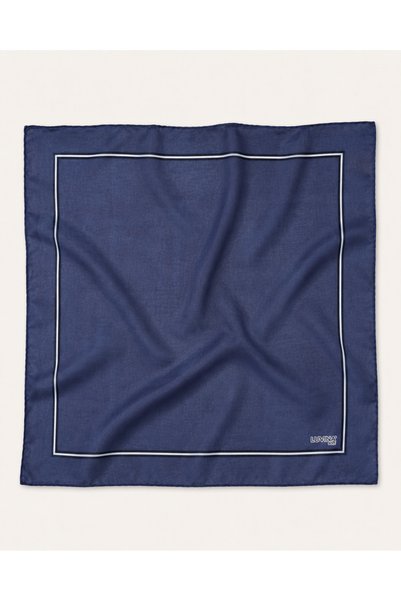Luvina Giyim Luvina Soft Navy Blue / White Striped Scarf