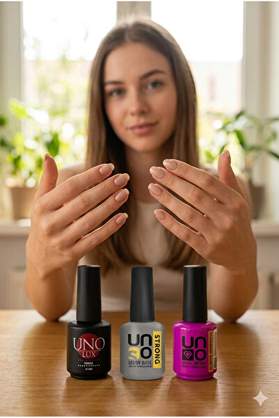 Easy Beauty UNO Protez Tırnak Hazırlık Seti-UNO-SIYAHPRIMER-GRIBASE-PEMBETOP-...