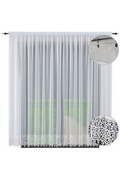 NOW-ART Cortină Gata Cu Dantelă, 400x270, Poliester, Design Elegant, Calitate...
