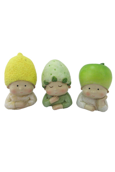 DecoDepot Figurină fruct pentru copii, verde/galben, 3.8x3.8x6.5 cm