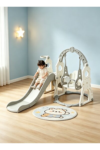 Bojasmiial Multi Function Kids Slide and Swing Set, Indoor Outdoor Playground...