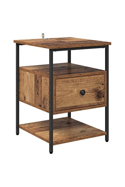 vidaxl Dulap de noapte Lemn vechi 40 x 42 x 56 cm Lemn compozit