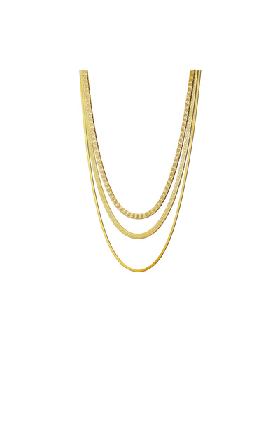 OXETTE Multi-strand necklace plated with 18k gold Glow Bis