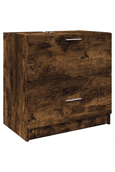 vidaxl Sink cabinet, smoked oak, 59x37x59 cm, engineered wood