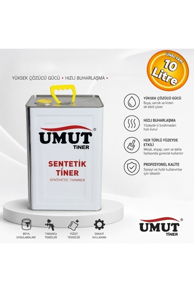 Umut UMT10 Teneke Sentetik Tiner 10 Litre