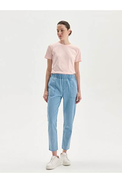 LC Waikiki Blugi de damă cu talie elastică, croială Mom Fit