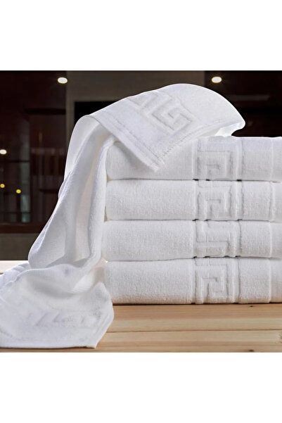 Plush Set of 5 Hotel Towels, 100% Cotton, 50x90, White-AH1