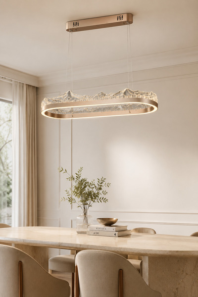 Taşcan Aydınlatma Toledo Bronz Sarkıt Led Avize Modern Luxury Salon Yemek Mas...