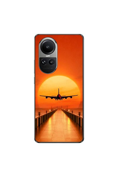 OEM Husa compatibila cu Oppo Reno10 5G Silicon Gel Tpu Model Airplane Sunset