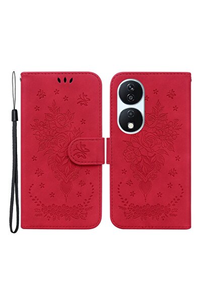sscase Butterfly Rose Θήκη Πορτοφόλι Red (Honor 90 Smart 5G)