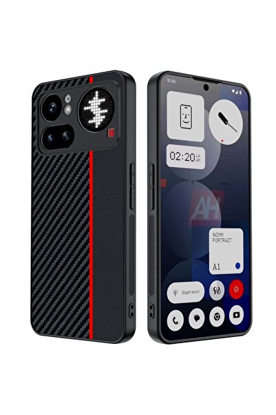 sscase Carbon Fiber Σκληρή Θήκη Black / Red (Nothing Phone (4a) Pro)