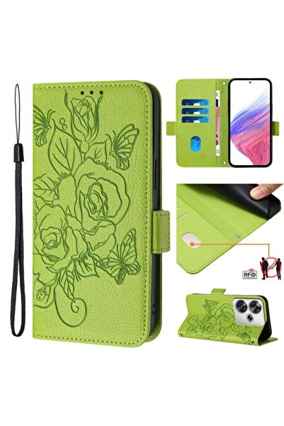sscase Roses Θήκη Πορτοφόλι Green (Xiaomi Poco F6 5G)