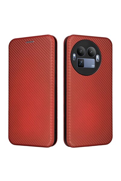 sscase Carbon Fiber Θήκη Βιβλίο Brown (Realme GT 8 Pro 5G)