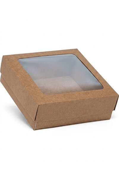 CREAPACK 15x15x6 Kraft 15 Adet Pencereli Kutu, Hediyelik Kutu, Karton Kutu, Y...