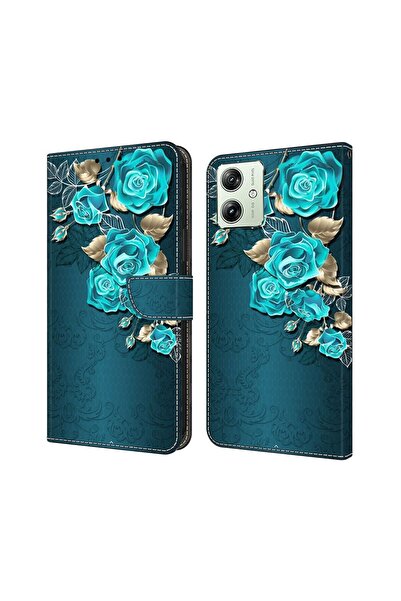 sscase 3D Painting Pattern Θήκη Πορτοφόλι Blue Rose (Motorola Moto G54 5G)