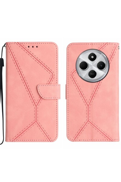 sscase Stitching Embossed Θήκη Πορτοφόλι Pink (Xiaomi Redmi 14C 4G/Poco C75 4G)
