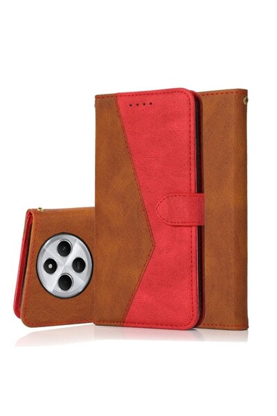 sscase Dual-color Θήκη Πορτοφόλι Brown Red (Xiaomi Redmi 14C 4G/Poco C75 4G)