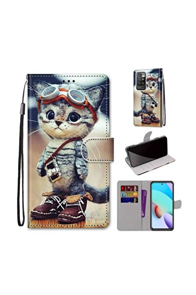 sscase Leather Case Θήκη Πορτοφόλι Leather Shoes Cat (Xiaomi Redmi 10)