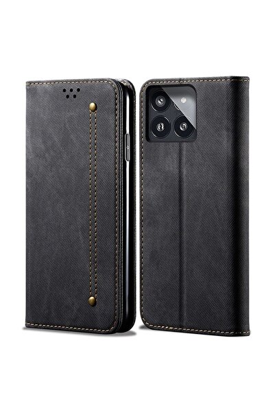 sscase Denim Texture Θήκη Βιβλίο Black (Xiaomi Poco X6 Pro 5G)