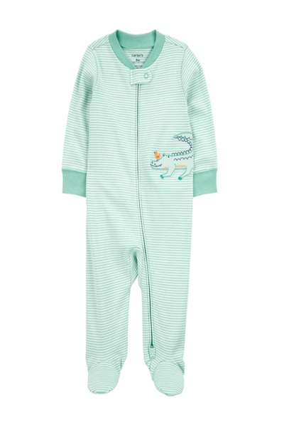 Carter's Carters Erkek Bebek Timsah Çizgili Patikli Tulum 3-9 Ay YEŞİL