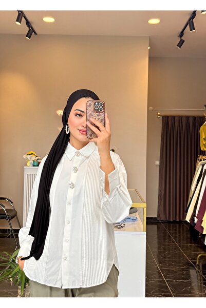Gizem Karademir Boutique Düğme Broşlu Gömlek