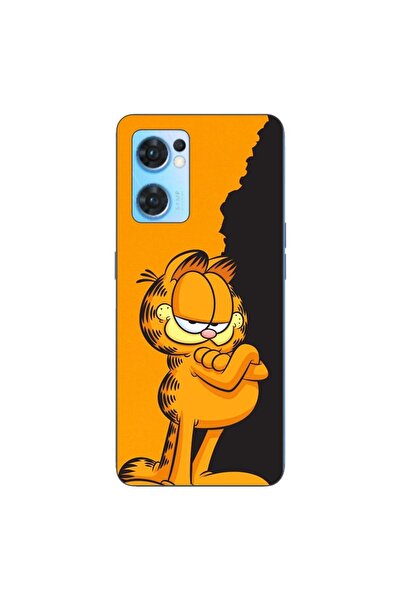 OEM Калъф, съвместим с Oppo Reno7 5G, силиконов гел TPU модел Гарфийлд, черен...