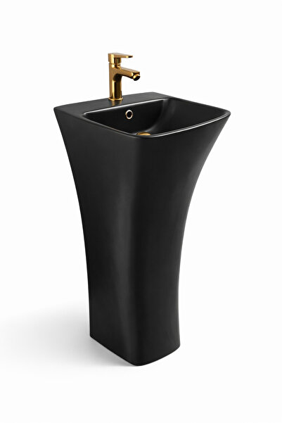 Casa Stile Lavoar stativ baie negru 44 x 43 x 84 cm