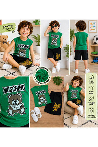 LGA COLLECTİONS Boy's Top and Bottom Set with Figures
