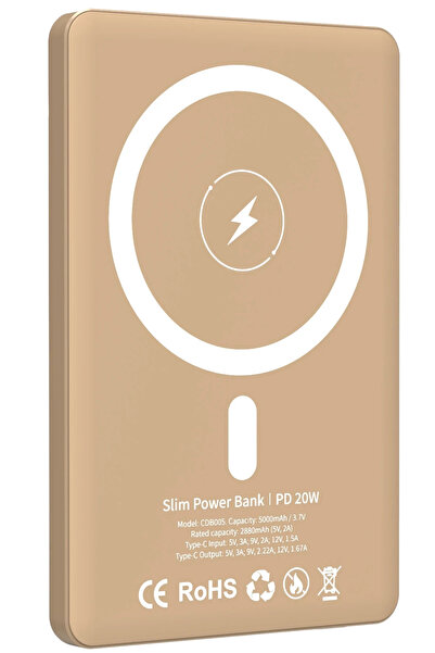 Fuchsia URR CDB005 5.000 mAh 20W Type-C 15W Kablosuz Şarj Magsafe UltraSlim P...