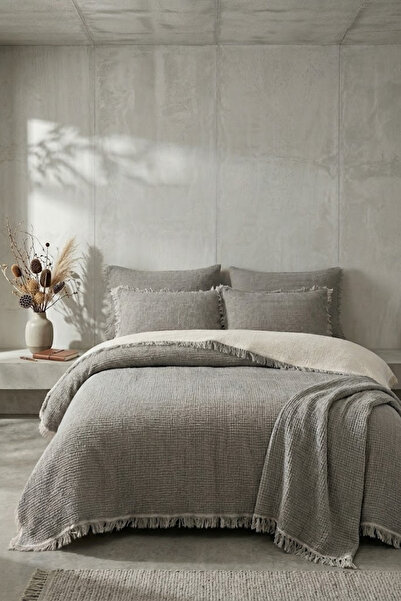 Valmia Home Valmia Double 4-Layer Muslin Bedspread 220X230 cm Buldan Handmade...
