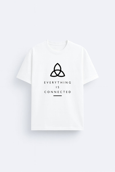 cesita Dark Printed Crew Neck White T-Shirt T-Shirt