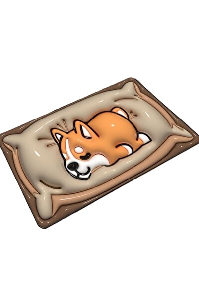 DAMUR Bath Mat, 3D, Foam, Non-slip, Absorbent, 40 x 60 cm, Dog Model, Orange