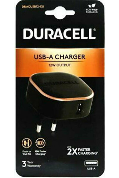 Duracell Φορτιστής Χωρίς Καλώδιο με Θύρα USB-A 12W Μαύρο (DRACUSB12-EU)