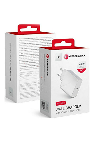 Forcell Ασύρματος φορτιστής με θύρα USB-C, Παροχή ισχύος 45W, Λευκό (TFK-TC-4...