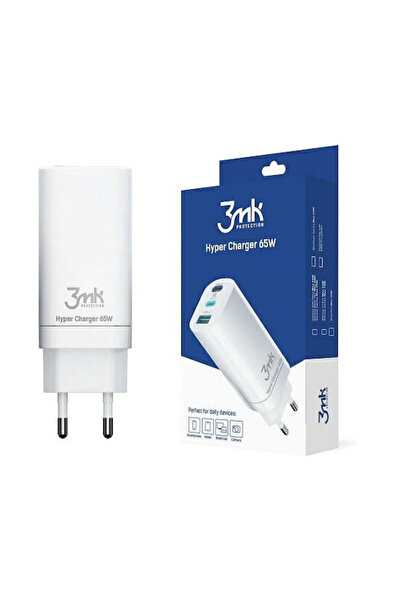 3MK Ασύρματος Φορτιστής GaN με Θύρα USB-A και 2 Θύρες USB-C, Παροχή Ισχύος 65...