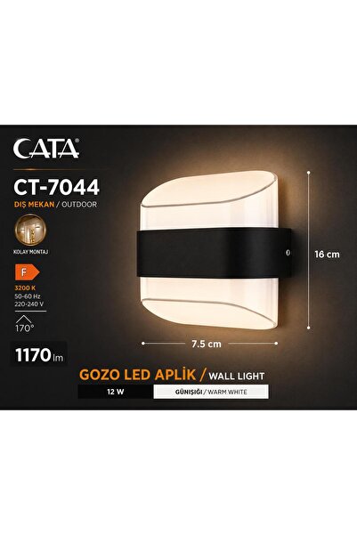 Cata CT-7044 Gozo Led Aolik Dış Mekan Su Geçirmez Günışığı ışık rengi 1170 Lm...