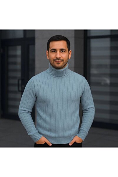 Kanonik Education Men's turtleneck cable knit sweater, cotton blend thick Cor...